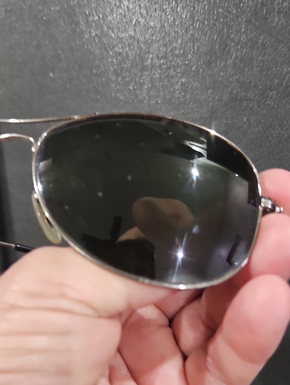 Ray-Ban Polarized Aviator Cockpit Sunglasses in Black and Silver Gradient - Picture 6 of 6